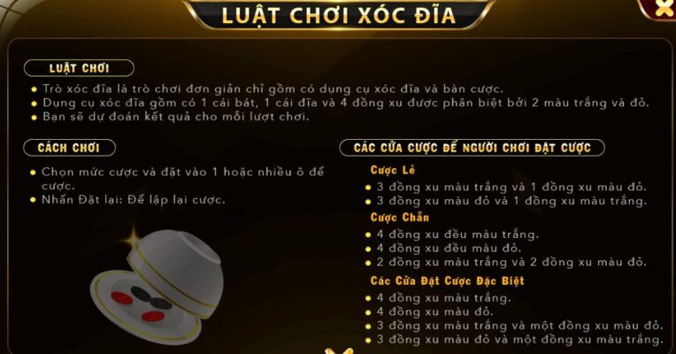 Luật chơi xóc đĩa go88